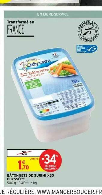 Intermarché Hyper Bâtonnets De Surimi X30 Odyssée offre