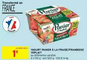 Intermarché Hyper Yaourt Panier à La Fraise - Framboise Yoplait offre
