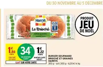 Intermarché Hyper Burger Gourmand Brioché Et Graines Harrys offre