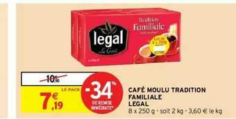 Intermarché Hyper Café Moulu Tradition Familiale Legal offre