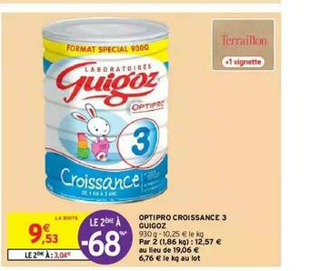 Intermarché Hyper Optipro Croissance 3 Guigoz offre