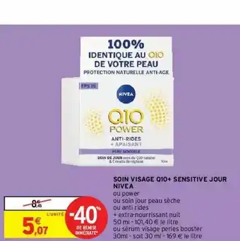 Intermarché Hyper Soin Visage Q10+ Sensitive Jour Nivea offre