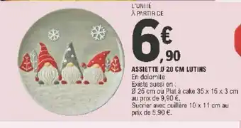 E.Leclerc Assiette 20cm Lutins offre