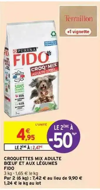 Intermarché Hyper Croquettes Mix Adulte Bœuf Et Aux Légumes offre