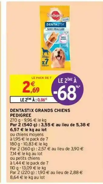 Intermarché Hyper Dentastix Grands Chiens Pedigree offre