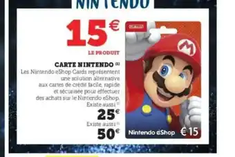 Super U Carte Nintendo offre