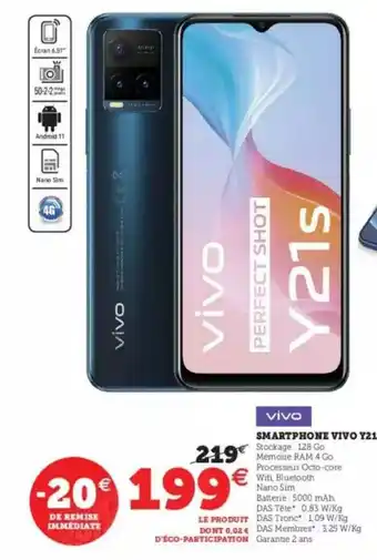 Super U Smartphone Vivo Y21 offre
