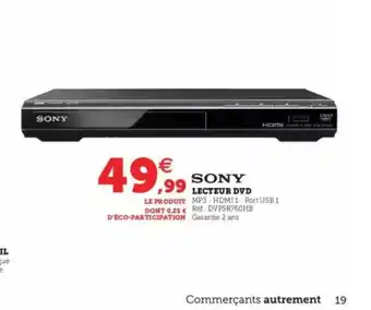 Super U Lecteur Dvd Sony offre