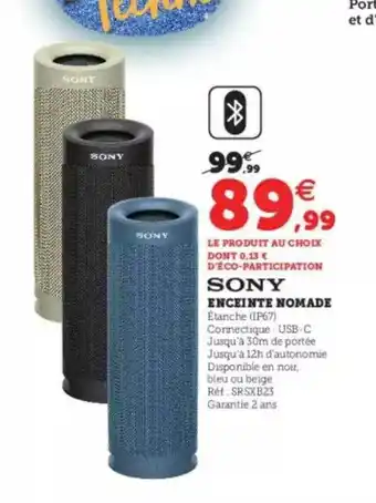 Enceinte Nomade Sony