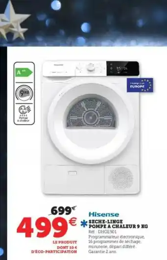 Sèche-linge Pompe à Chaleur 9 Kg Hisense