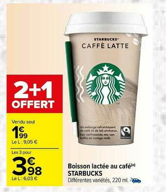 Carrefour Boisson Lactée Au Café Starbucks offre