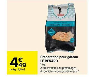 Carrefour Préparation Pour Gâteau Le Renard offre