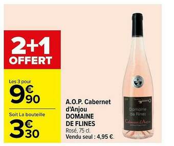 Carrefour A.o.p. Cabernet D'anjou Domaine De Flines offre