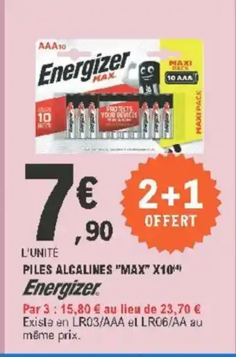 E.Leclerc Piles Alcalines Max X10 offre
