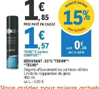 E.Leclerc Dégivrant -25°C Tech9 offre