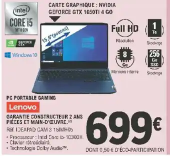 E.Leclerc PC Portable Gaming Lenovo offre