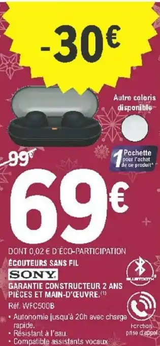 E.Leclerc Écouteurs Sans Fil offre