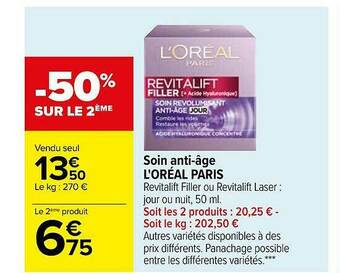 Carrefour Soin Anti-âge L'oréal Paris offre