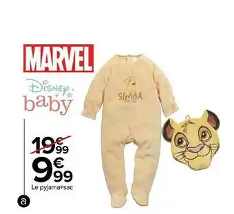 Carrefour Le Pyjama+sac Marvel Disney Baby offre