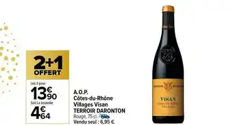Carrefour A.o.p. Côtes-du-rhône Villages Visan Terroir Daronton offre