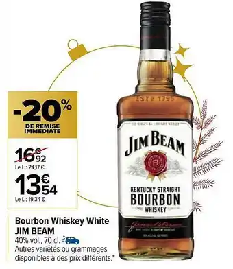 Carrefour Bourbon Whiskey White Jim Beam offre