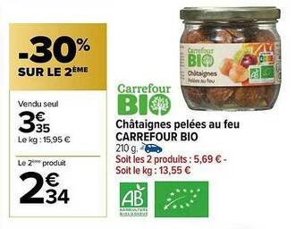 Carrefour Châtaignes Pelées Au Feu Carrefour Bio offre
