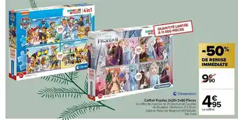 Carrefour Coffret Puzzles 2 X 20 + 2 X 60 Pièces Clementino offre