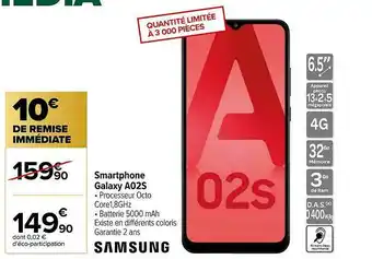 Carrefour Smartphone Galaxy A02s Samsung offre