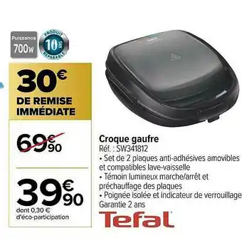 Carrefour Croque Gaufre Tefal offre