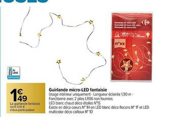 Carrefour Guirlande Micro-led Fantaisie offre