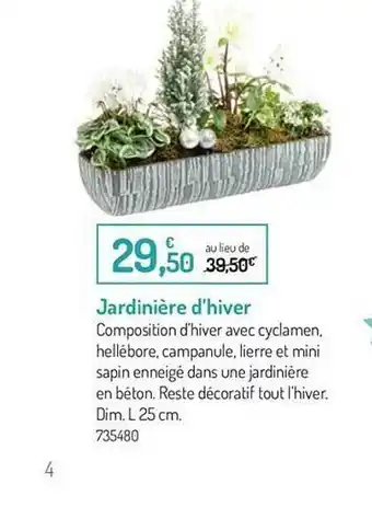 Botanic Jardinière D'hiver offre