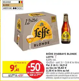 Intermarché Contact LEFFE Bière d'abbaye blonde offre