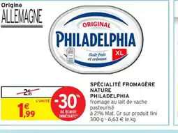 Intermarché Contact PHILADELPHIA Spécialité fromagère nature offre