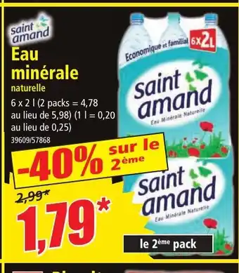 Norma SAINT AMAND Eau minérale offre