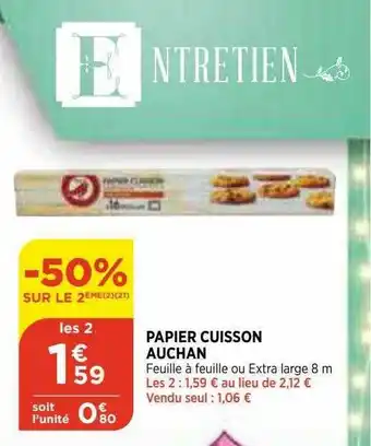 Bi1 Papier Cuisson Auchan offre