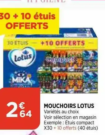Bi1 Mouchoirs Lotus offre