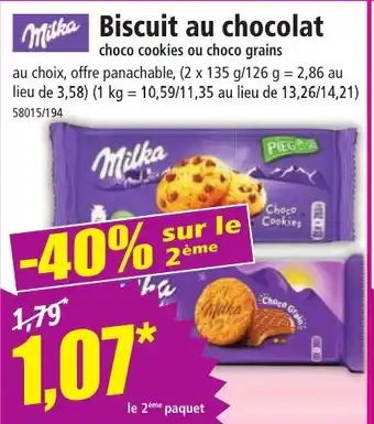 Norma MILKA Biscuit au chocolat offre