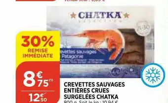Bi1 Crevettes Sauvages Entières Crues Surgelées Chatka offre