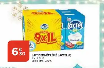 Lait Demi-écrémé Lactel