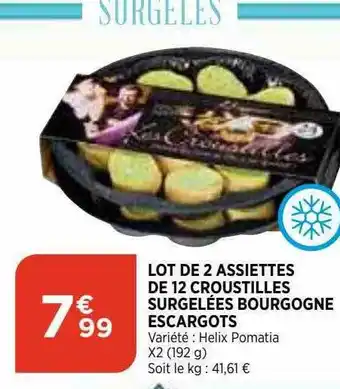 Bi1 Lot De 2 Assiettes De 12 Croustilles Surgelées Bourgogne Escargots offre