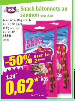 Norma WHISKAS Snack bâtonnets au saumon pour chats offre