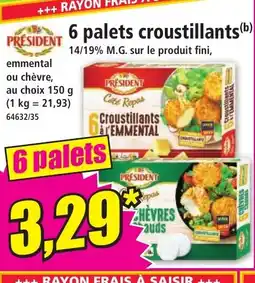 Norma PRESIDENT 6 palets croustillants offre