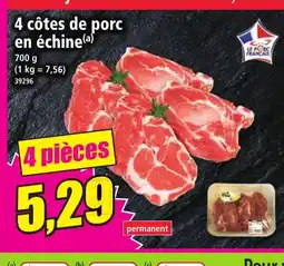 Norma 4 côtes de porc en échine offre