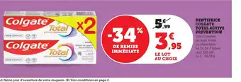 Maximarché Dentifrice colgate total active prevention offre