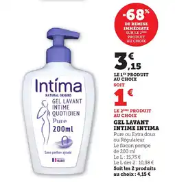 Maximarché INTIMA Gel lavant intime offre