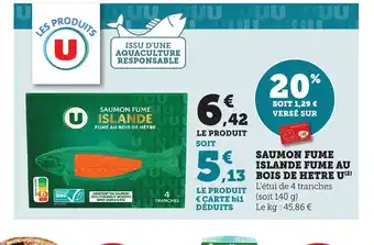 Maximarché Saumon fume islande fume au bois de hetre u offre