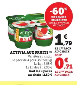 Maximarché ACTIVIA aux fruits offre