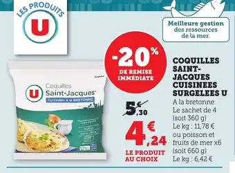 Maximarché Coquilles saint- jacques cuisinees surgelees u offre