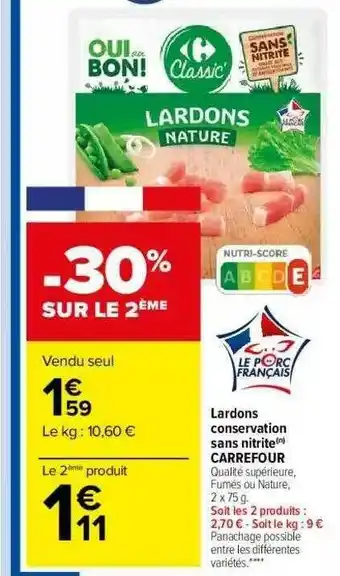 Carrefour Market Lardons Conservation Sans Nitrite Carrefour offre