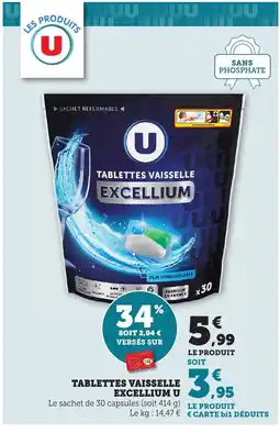 Maximarché Tablettes vaisselle excellium u offre